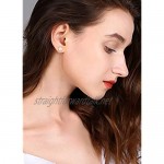 Yadoca 4 Pair of Stainless Steel 6mm Opal Stud Earrings Moonstone Jewelry for Women Hypoallergenic Earrings for Sensitive Ears