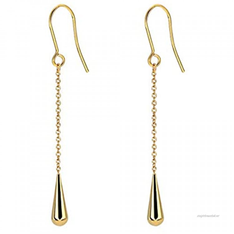 Yumay 9ct Gold Earrings for Women High-Polished Teardrop Shaped Earrings for Girls.