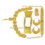 2019 Latest Gold Color Red Stone Women Eritrean Traditional Wedding Jewelry Sets
