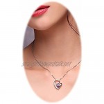 Besflily Women Girls Jewellery Sets Forever Love Heart Crystal Cubic Zirconia Pendant Necklace and Flower Stud Earring Sets