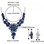 Clearine Fashion Crystal Peach Flower Statement Necklace Dangle Earrings Costume Jewellery Set for Women