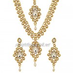 Efulgenz Indian Bollywood 14 K Gold Plated Kundan Choker Multilayer Neckalce Earrings Maangtikka Wedding Bridal Jewellery Set