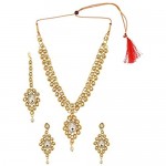 Efulgenz Indian Bollywood 14 K Gold Plated Kundan Choker Multilayer Neckalce Earrings Maangtikka Wedding Bridal Jewellery Set