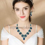 EVER FAITH Women's Austrian Crystal Wedding Bridal Floral Vine Teardrop Necklace Earrings Set for Banquet
