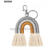 geneic Weaving Rainbow Keychains for Women Boho Handmade Key Holder Keyring Macrame Bag Charm Car Hanging Jewelry Gifts
