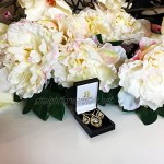 IzuBizu London Womens 18 CT Gold Plated White Colour Zirconia Crystal Pendant and Earrings Jewellery Set Free Elegant Gift Box