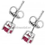 Set of 2 Ruby Solitaire Pendant & Earrings in Platinum/Gold Over 925 Sterling Silver 1.75 ct. Birthday Gift Valentine's Gift for Her Women - C04170