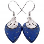 SilverStarJewel Jewellery Set For Marriage 925 Sterling Silver LAPIS LAZULI Earrings & Pendant