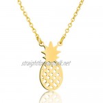 SKQIR Pineapple Necklace Womens Tiny Handmade Stainless Steel Pineapple Jewelry Sets(Earrings+Bracelets+Necklaces Jewelry Set)