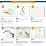 SUNNYCLUE 1 Box DIY 10 Pairs Geometric Hollow Squares Earrings Making Starter Kit Classic Drop Dangle Long Tassel Chain with Earring Hooks jewellry Making Supplies Craft for Beginners Golden