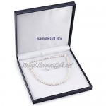 THE PEARL SOURCE 14K Gold 7-8mm Round White Freshwater Cultured Pearl Necklace & Earrings Set in 18 Princess Length for Women