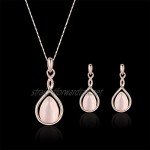 Wimagic Necklace Earrings Set Women Girls Fashion Crystal Pendant Chain Necklace Earrings Bridal Jewellery Gift for Wedding Birthday Party