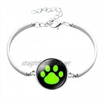 WINBST Cat Necklace 4 Pieces Cosplay Anime Necklace Round Earring Bracelet Set Black Cat Green Paw Print Jewelry Souvenir Nice Gift for Fan cosplay toys