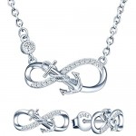 Yumilok Sterling Silver Infinity Necklace with Anchor Eternal Jewelry Set