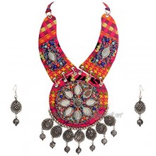 Zephyrr Afghani Turkish Tribal Long Pendant Necklace & Earrings Jewellery Sets For Women(JAN-2307)