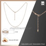 Amberta 9ct Genuine Gold - Various Types - Chain Necklace for Women and Men - Adjustable 18 to 20 inch long
