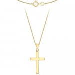 Carissima Gold Women's 9 ct Yellow Gold 15 x 25 mm Cross Pendant on 9 ct Yellow Gold Necklace