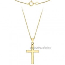 Carissima Gold Women's 9 ct Yellow Gold 15 x 25 mm Cross Pendant on 9 ct Yellow Gold Necklace