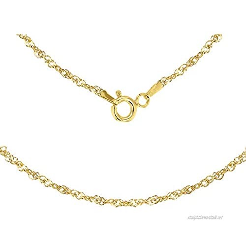 Carissima Gold Women's 9 ct Yellow Gold Hollow 1.9 mm Diamond Cut Sing Curb Chain Necklace