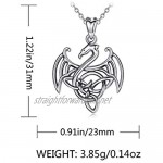 CELESTIA Medieval Dragon Necklace for Women and Men 925 Sterling Silver Celtic Winged Dragon Pendant with Optional Chain