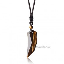 coai Mens Womens Wolf Tooth Stone Pendant Necklace