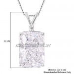 ELANZA Simulated White Cubic Zirconia Pendant Necklace for Women in Platinum Plated 925 Sterling Silver