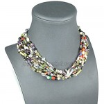 Franki Baker Multi Coloured Natural Gemstone & Silver Statement Necklace
