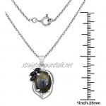 Gray Moonstone Pink Rose Quartz Black Onyx Gray Labradorite 12.60 Ct Oval 925 Sterling Silver Solitaire Pendant For Women Mother's Day Presents By Orchid Jewelry