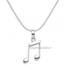 Heather Needham Sterling Silver Musical Note Necklace on 17" silver chain - Semi Quaver Pendant - SIZE: 18mm Gift Boxed 8076/B43HN