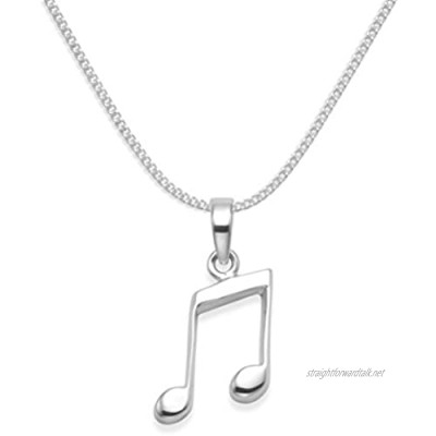 Heather Needham Sterling Silver Musical Note Necklace on 17" silver chain - Semi Quaver Pendant - SIZE: 18mm Gift Boxed 8076/B43HN