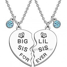JMIMO Sister Necklace Women's Fashion Jewelry Friendship Necklace Jewellery Set for 2 - BIG SIS LIL SIS Heart Pendant