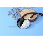 JOVIVI Healing Crystal Couples Heart Stone Pendants Necklaces His and Hers Matching Set for Women Men Black Obsidian White Howlite Yin Yang Love Hearts Chakra Gemstone Necklace