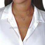 Karma Open Circle Orbit Necklace Made From 925 Sterling Silver Minimalist Full Moon Delicate Jewelry