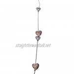 Long Necklace with cascading battered hearts in Rose Gold and silver- Statement Necklace- Birthday Gift