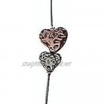 Long Necklace with cascading battered hearts in Rose Gold and silver- Statement Necklace- Birthday Gift