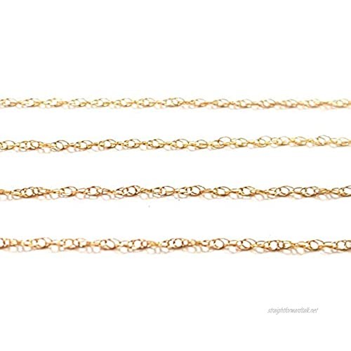 MARKYLIS - REAL 9ct GOLD FINE TWISTED PRINCE OF WALES TWIST ROPE STYLE CHAIN NECKLACE LADIES - 0.8mm - 24inch - 24"