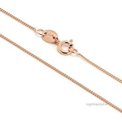 Rose Gold Dipped Sterling Silver Fine Diamond Cut Chain 16-22 Inches