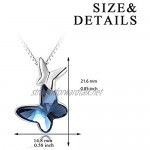 Sterling Silver Butterfly Pendant Necklace with Crystals Birthday Jewellery Gifts for Women Girls