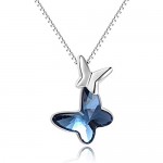 Sterling Silver Butterfly Pendant Necklace with Crystals Birthday Jewellery Gifts for Women Girls