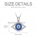 Sterling Silver Evil Eye Pendant Necklace Blue Cubic Zirconia Pendant Necklace For Women Girls 18inch White/Yellow Gold Plated Available