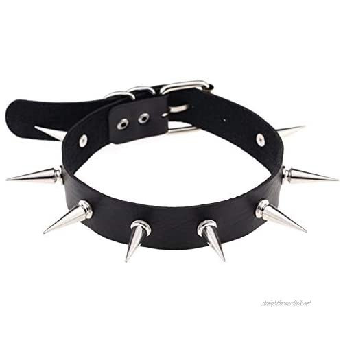 Trendy Punk PU Leather Alloy Spike Rivet Choker Necklace em colares gargantilha for Unisex Rock Night Club Collar Jewelry 1pcs
