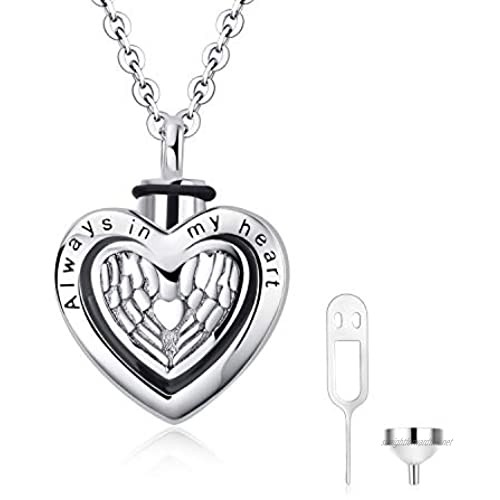 Urn Necklace for Ashes 925 Sterling Silver Heart Pendant Keepsake Jewellery Memorial Gifts for Women