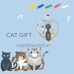VENACOLY Cat Pendant Necklace 925 Sterling Silver Cat Jewellery Gifts For Cat Lovers Women