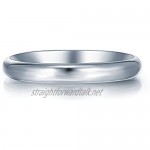 3mm D-Shape Heavy Silver Wedding Band Ring In Sizes Complete With Gift Ring Box