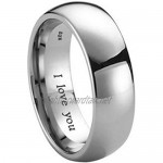 BestToHave His and Hers 7mm Engraved I Love You Classic Unisex Wedding Engagement Comfort Fit Jewellery Band Ring Set (Available Sizes L - Z+4) EMAIL Your Ring Sizes Via