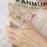 Bofum MOM Heart Ring Love Mum Diamond Ring Jewelry Best Gift for Mother's Day.