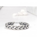 Braided Celtic Love Knot Vintage Rings 925 Sterling Silver Twisted Ring Open Statement Band for Women Girls Men