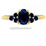 Carissima Gold 9 ct Yellow Gold Sapphire Cluster Ring