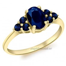 Carissima Gold 9 ct Yellow Gold Sapphire Cluster Ring
