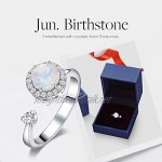 CDE Rotating Birthstone Rings for Women 18K Gold Plated Open Adjustable Ring Ladies Girls Birthday Gift Size 5-9